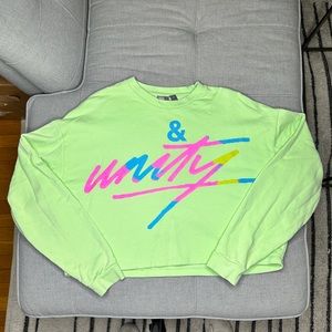 glaad& unisex cropped sweatshirt with tour print